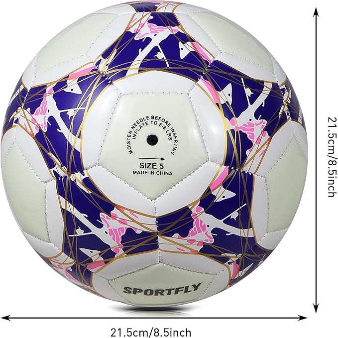 Soccer Ball Glow in The Dark Soccer Ball Size 5, Luminous Soccer Ball Gift Night Ball for Indoor Outdoor Play, Fluorescent Night Training Soccer Ball with Pump Kit
