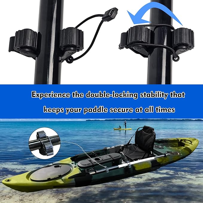 1005 2 PCS Kayak Paddle Holder with Rubber Ring Rollers Fits Various Shaft Diameters for Holding Paddle, Rod, Net and More – Improved Compatibility for Fishing Kayaks