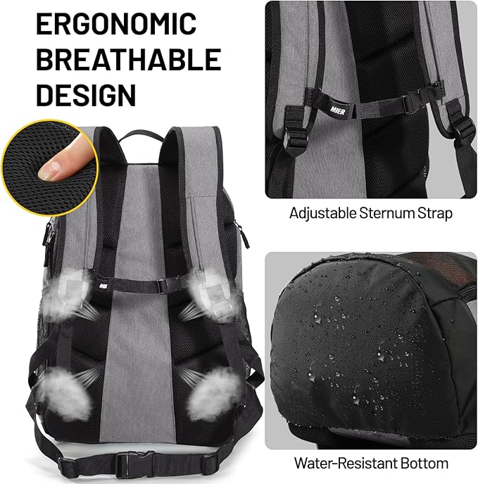 MIER Gym Backpack 40L Basketball Backpack with Ball Compartment & Shoes Storage Multi-Functional Sports Soccer Bag Large Equipment Back Pack Volleyball Backpacks for Men Women