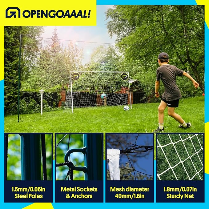 Soccer Goals & Soccer Backstop Net with Rebounder - All-in-One Backyard Net - Sports & Outdoors Soccer Goal for Volley, Passing, Solo Training