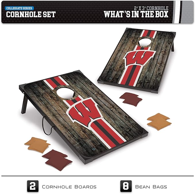 Wild Sports NCAA 2' x 3' MDF Deluxe Cornhole Set - with Corners and Aprons