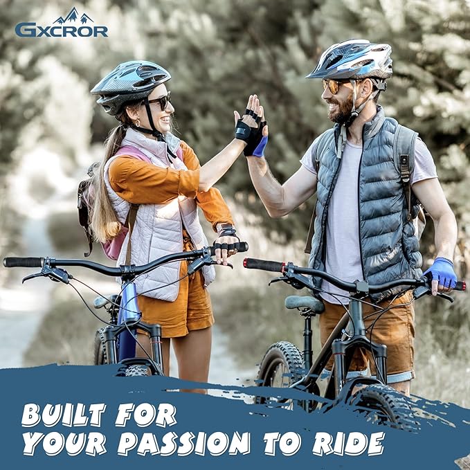 GXCROR Ergonomic Bike Handlebar Grips, Double Lock, Non-Slip Rubber, Universal 22.2mm, for MTB E-Bike