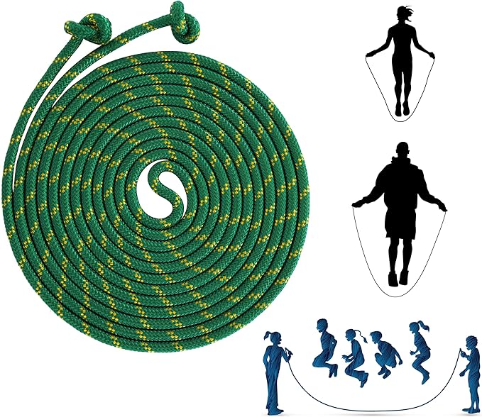 16ft Adjustable Long Jump Rope, Durable Skipping Rope for Kids & Adults, Outdoor Team Games, School Sports, Playground, Family Party Activities, Practice Double Dutch Skills