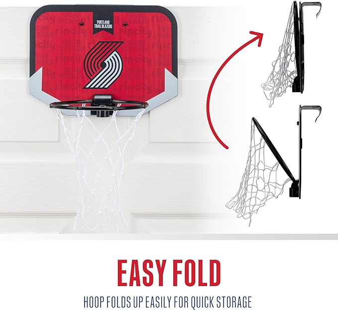Franklin Sports NBA Team Over The Door Basketball Hoop - Kids Indoor Mini Basketball Hoop with Basketball - NBA Fan Shop Mini Hoop for Bedroom & Office
