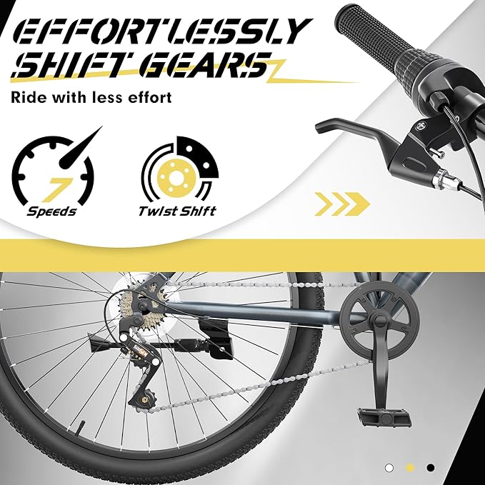 Hardtail Mountian Bikes with 7/21 Speeds Drivetrain, 26 Inch Wheel Mountian Bicycles with Front Suspension, Widened Frame Commuting Bikes with V/Dual Disc Brake