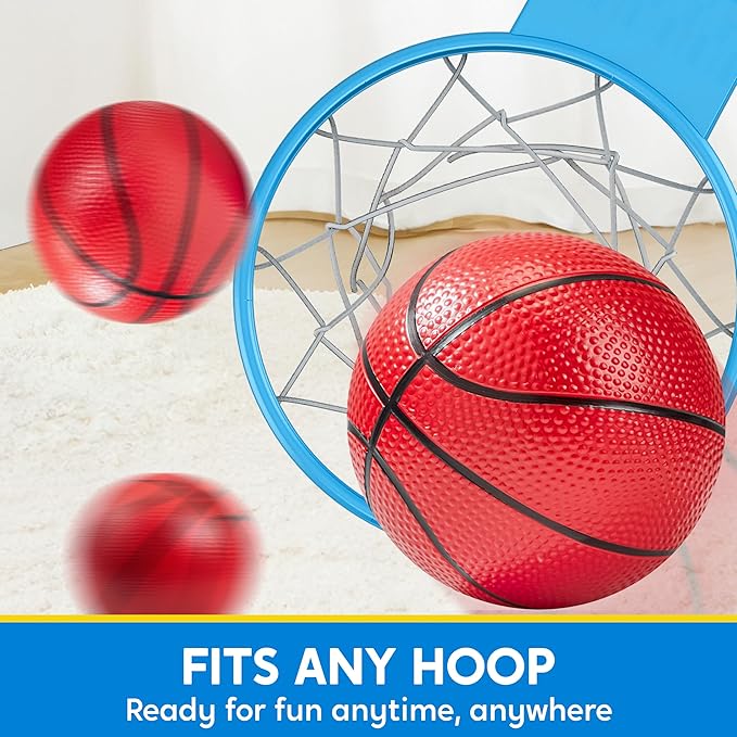 SYNCFUN 5" Mini Basketball Set, 6 PCS Small Ball with Pump for Mini Basketball Hoop, Rubber Toy Ball for Pool, Indoor and Outdoor Games, Sports Toys for Toddlers and Teenagers