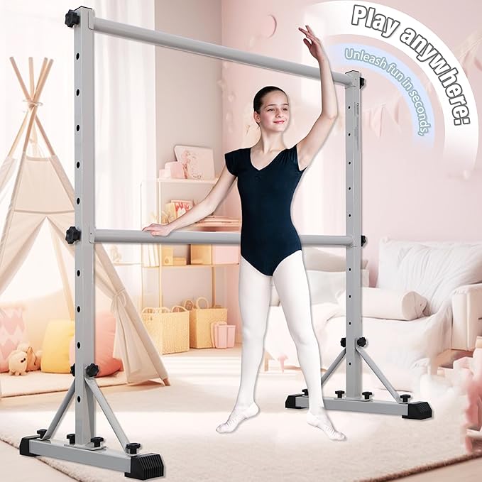 Adjustable Ballet Barre,Portable Dance bar,Fitness Equipment for Dance & Balance Excercise,Super Sturdy for Balance Workout,Weight Limit 250 LBS