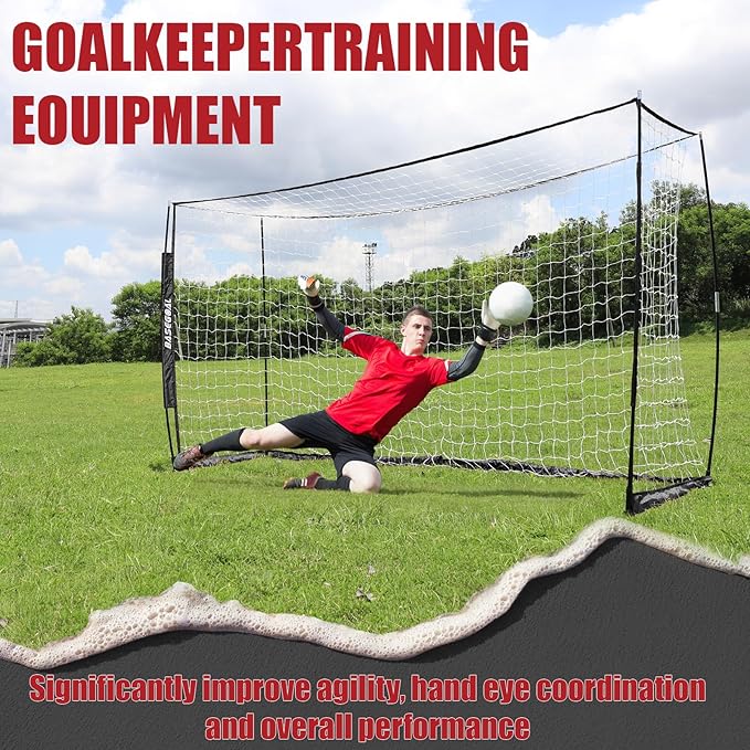 Soccer Goal,Soccer Net,Soccer Goals for Backyard,with Bow Frame,Collapsible Metal Base and Agility Ladder