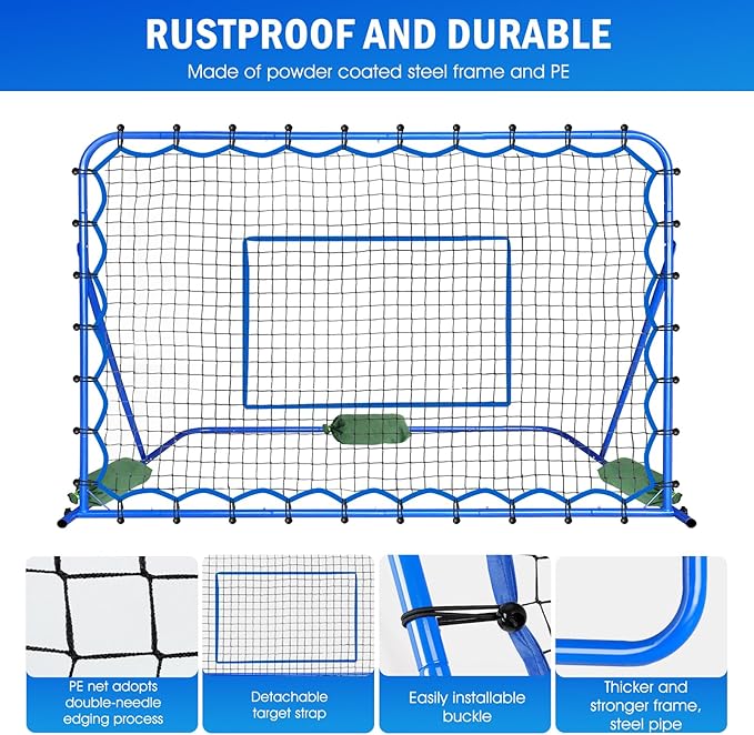 Soccer Rebounder Net, Quick-Switch Angle Soccer Training for Control, Passing Practice, Easy Setup Rebounder Gifts Aids & Equipment for Kids,Teens & Adults