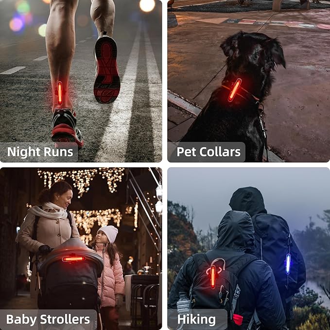 Canway Bicycle Rear Light Red/Blue, Bike Tail Light Rechargeable 168 Lumens Bike Tail Light Battery USB C 500mah Turn Signals 5 Modes Waterproof Safety for Road Mountain Night Riding