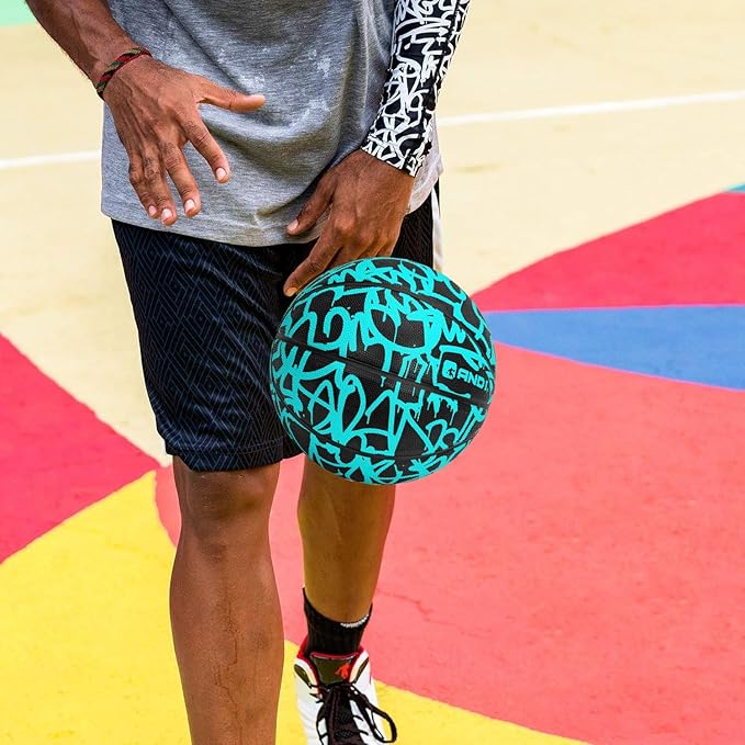 AND1 Fantom Graffiti Rubber Basketball - Streetball for Indoor and Outdoor Use, Deep Channel Construction and Durability