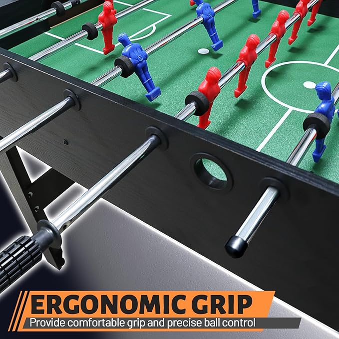 Seydrey 55-Inch Competition Foosball Table, Black, with Chrome-Plated Steel Rods