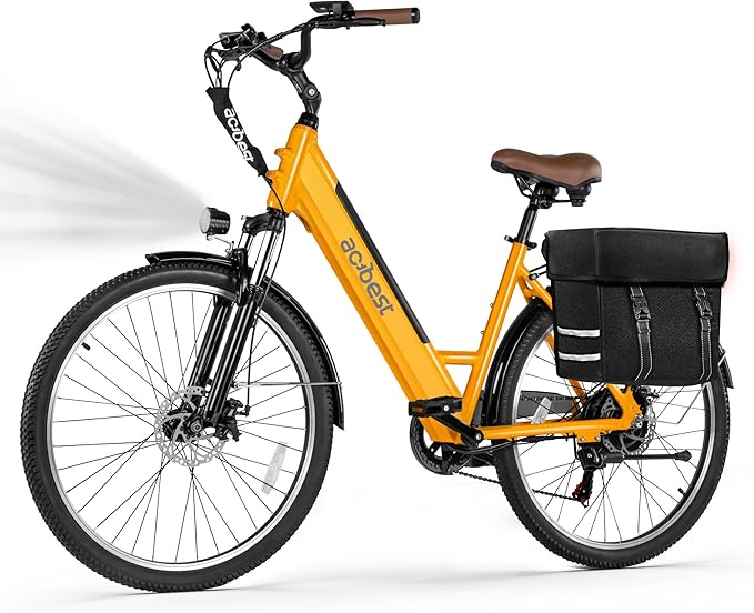 Cores Electric Bike for Adults, 26" Electric Commuter Bike with 1200W Peak Motor, 28MPH 70 Miles Max, 48V 576Wh Removable Battery, 7-Speed City Cruiser Mountain E Bike for Commuting