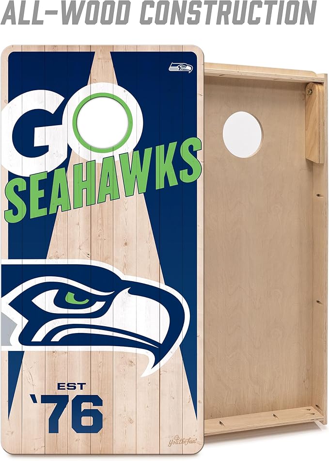 YouTheFan NFL 2’ x 4’ Professional Wood Cornhole Game