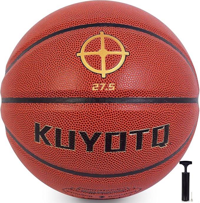 KUYOTQ Kids Toddler Youth Adult Size 3/4/5/6/7 Basketball 22/25.5/27.5/28.5/29.5" Thickened Rubber or Faux Leather Basketball for Boys Girls (Deflated)