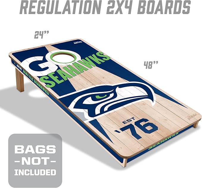 YouTheFan NFL 2’ x 4’ Professional Wood Cornhole Game