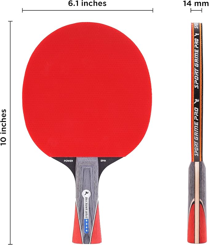 Ping Pong Paddle with Killer Spin + Case for Free - Professional Table Tennis Racket for Beginner and Advanced Players - Improve Your Ping Pong Skills with JT Ping Pong Paddle Set