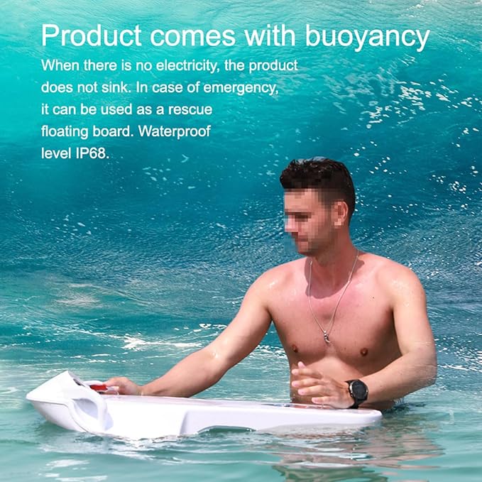 Electric Surfboard with LCD Display, Portable Motorized Wakeboard for Adults & Teens 15KM/H Max Speed, 60 Min Battery, Camera Mount, Lightweight ABS Sea Scooter