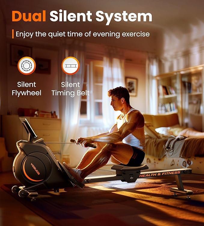 YOSUDA Magnetic/Water Rowing Machine for Home - Rower Machine Use with Bluetooth, App Supported, Rowing Machine for Taller Power Athletes, Comfortable Seat Cushion