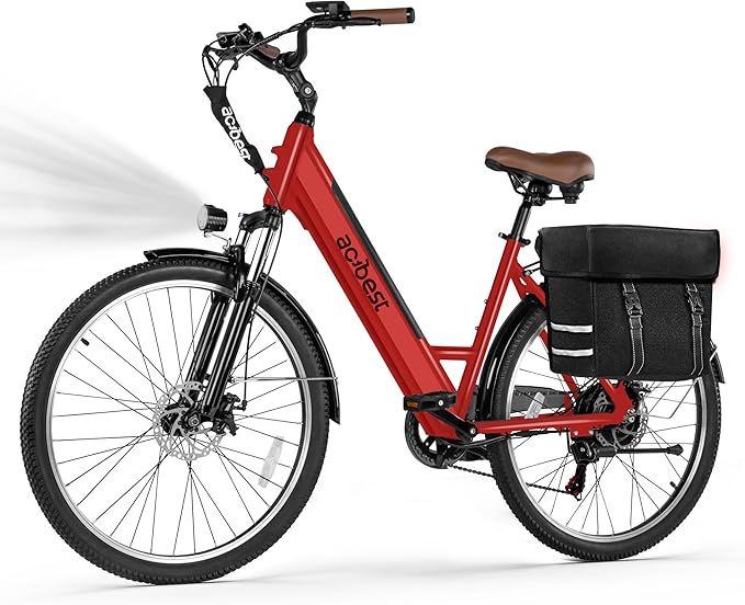 Cores Electric Bike for Adults, 26" Electric Commuter Bike with 1200W Peak Motor, 28MPH 70 Miles Max, 48V 576Wh Removable Battery, 7-Speed City Cruiser Mountain E Bike for Commuting