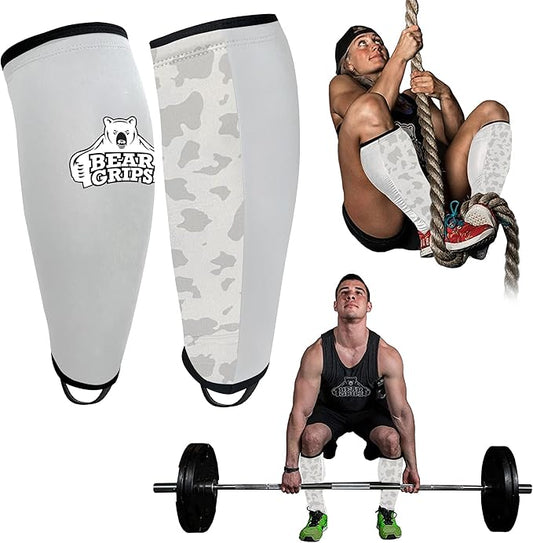Bear Grips Deadlift Shin Guards - Breathable Gym Equipment Rope Climbing Shin Guard for Men and Women - Injury Prevention Calf Support Shin Guard Sleeves for Ultimate Shin Protection