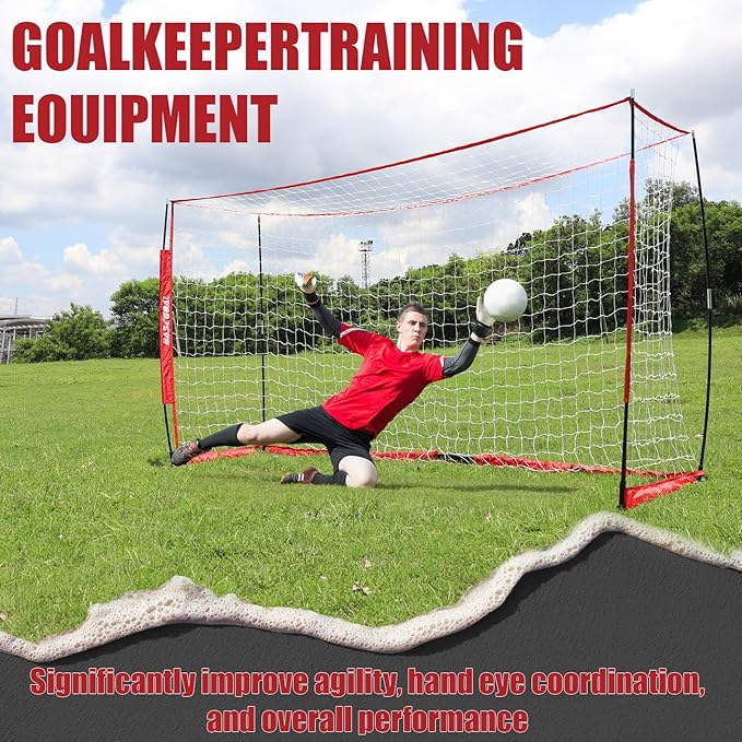 Soccer Goal,Soccer Net,Soccer Goals for Backyard,with Bow Frame,Collapsible Metal Base and Agility Ladder