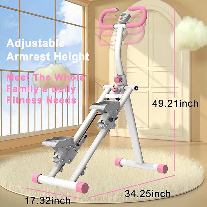Stair Stepper for Home,Vertical Climber Machine Pro Series,Full-Body Cardio Workout Equipment with Adjustable Handlebar & Stable Frame - Home Gym Stair Stepper for Low-Impact Exercise (Pink)