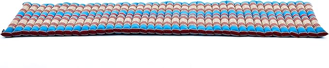 Leewadee - Foldable Floor Mattress - Japanese Roll Up Futon -Trifold Tatami Mat- Guest Floor Bed - Camping Mattress - Thai Massage Mat, Kapok Filled, 75 x 28 inches, Blue Red