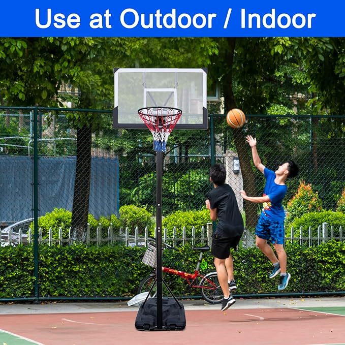 Basketball Hoop Outdoor Adjustable, Portable Basketball Hoop Goal System in Backyard/Driveway/Indoor