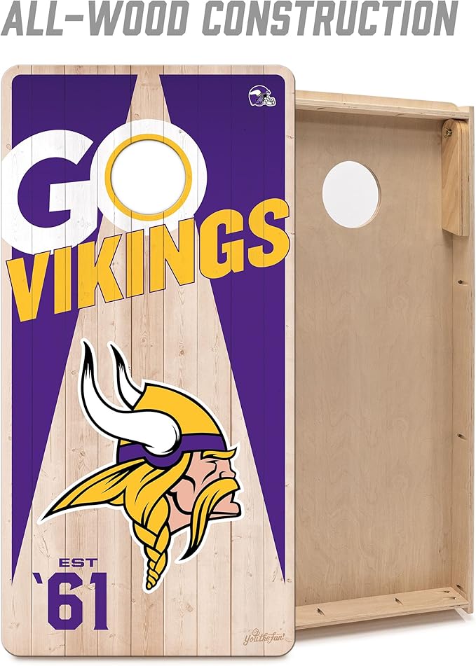 YouTheFan NFL 2’ x 4’ Professional Wood Cornhole Game