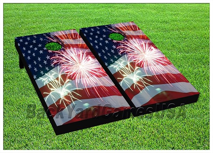 American Flag Series - Premium Cornhole Boards - Includes 2 Regulation Size 4' x 2' Cornhole Boards, and a Set of 8 Double Stitched Cornhole Bags