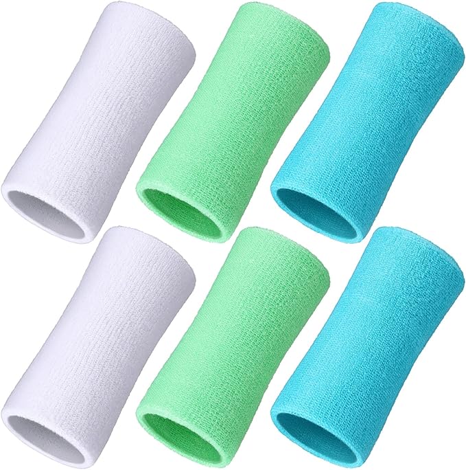 WILLBOND 6 Inch Wrist Sweat Bands for Men Women Tennis Elastic Athletic Long Sweatband Wrist Absorbent for Basketball Tennis Running Outdoor Activity