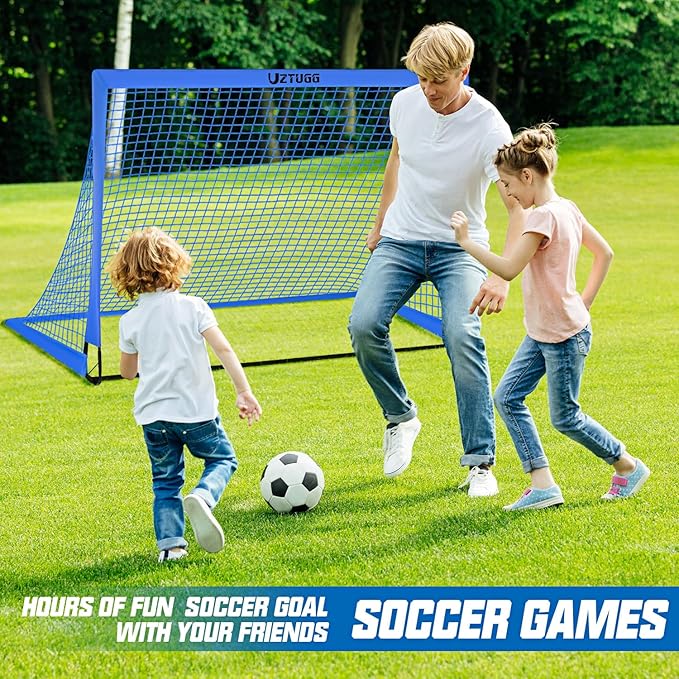 Soccer Goals, Soccer Net for Backyard, 2 Pack 4' x 3' Soccer Goal Training Equipment, Portable Soccer Nets with Soccer Ball and Ball Pump,Goal Net for Sports Training