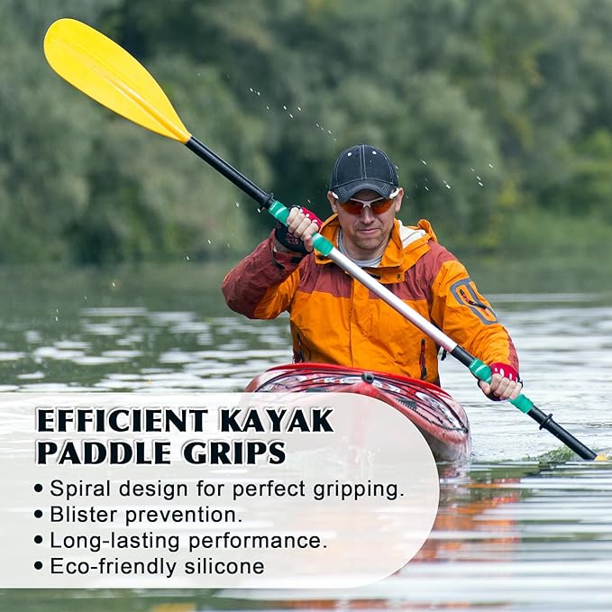 Ayaport Kayak Paddle Grips Non-Slip Silicone Wraps Blister Prevention Kayaking Accessories for Take-Apart Paddles