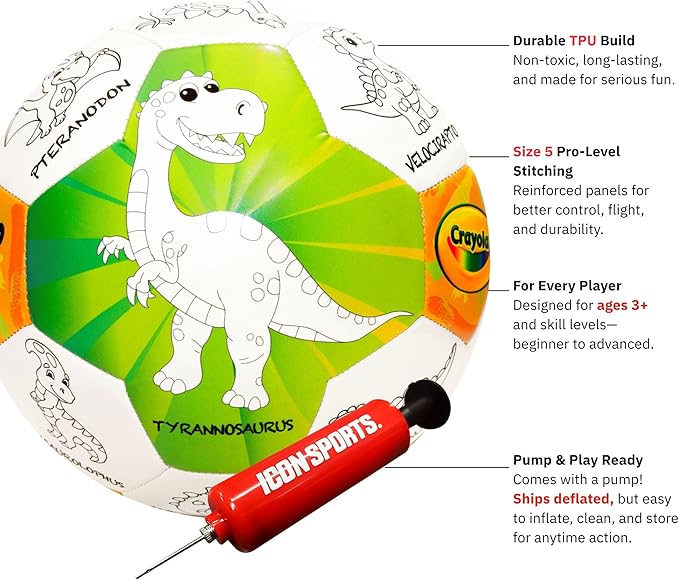 Crayola Score N’ Explore Officially Licensed 5” Color Ball, Interactive Coloring Soccer Ball for Kids, Fun Learning Toy Activity Ball