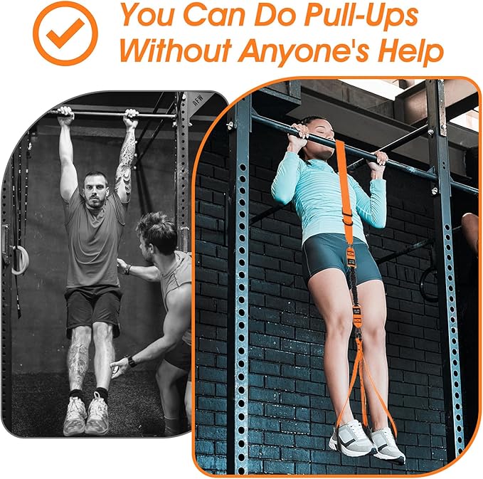 Pull Up Assistance Bands 75-225LBS Heavy-Duty Adjustable Resistance Band with Dual Feet Support Pedals Strength Training Workout Equipment for Beginners Chin Up Home Fitness Body Stretching