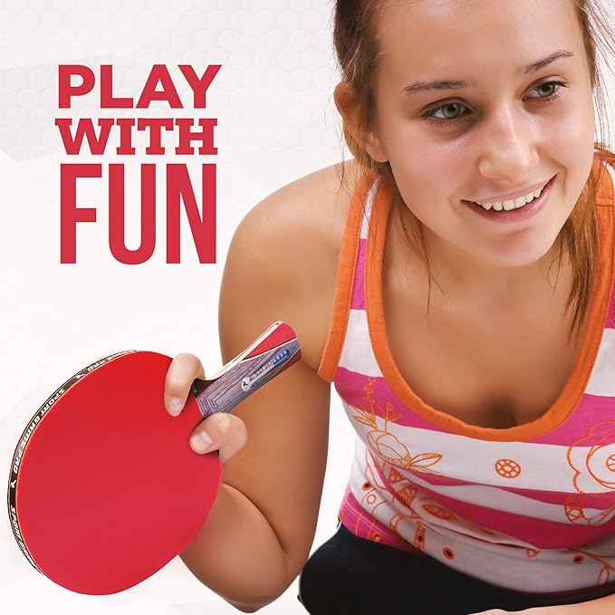 Ping Pong Paddle with Killer Spin + Case for Free - Professional Table Tennis Racket for Beginner and Advanced Players - Improve Your Ping Pong Skills with JT Ping Pong Paddle Set