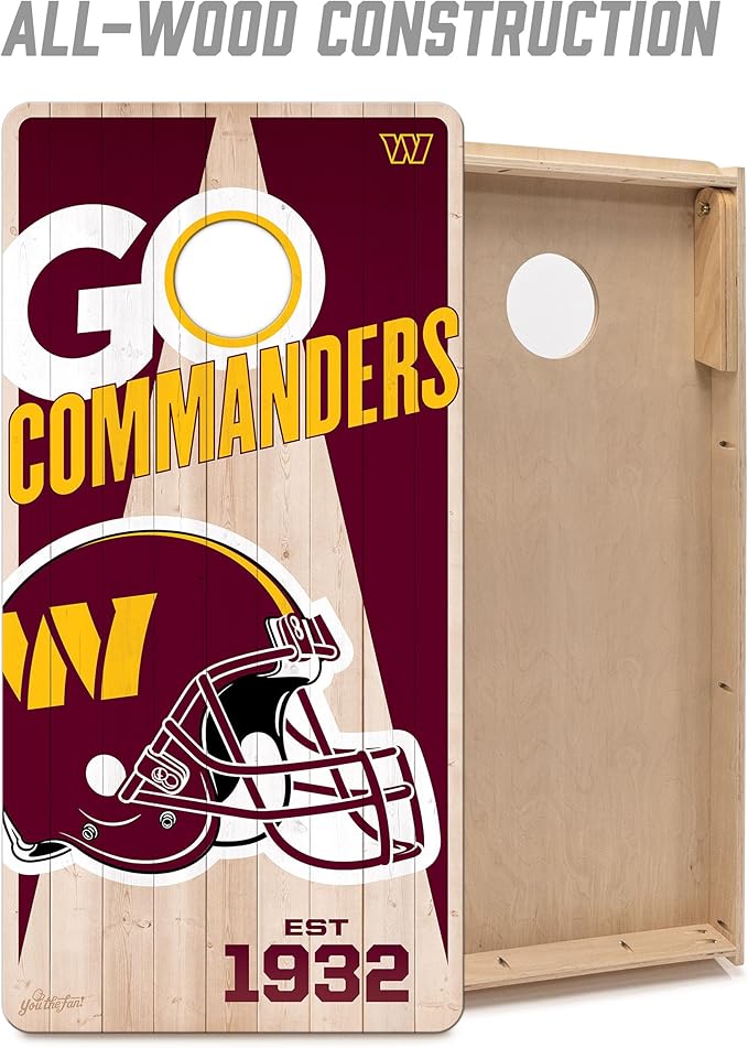 YouTheFan NFL 2’ x 4’ Professional Wood Cornhole Game