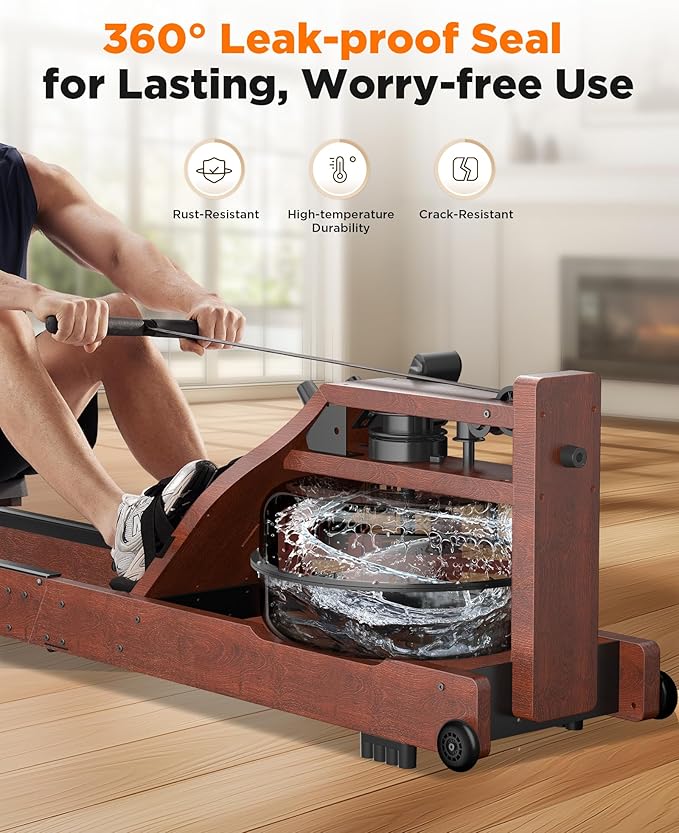 YOSUDA Water Rowing Machines for Home Use- Foldable Rower Machine 400LBS Weight Capacity with Dedicated Monitor & Bluetooth APP, Comfortable Seat