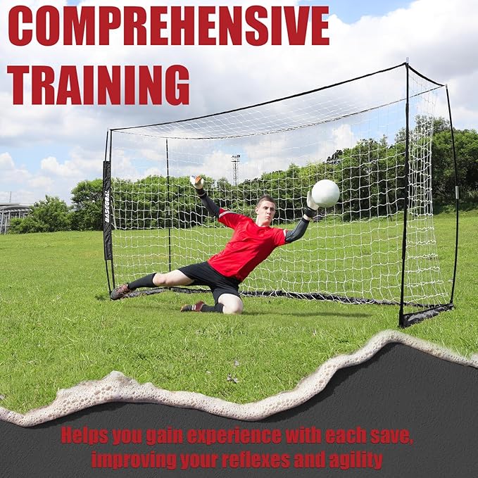 Soccer Goal,Soccer Net,Soccer Goals for Backyard,with Bow Frame,Collapsible Metal Base and Agility Ladder