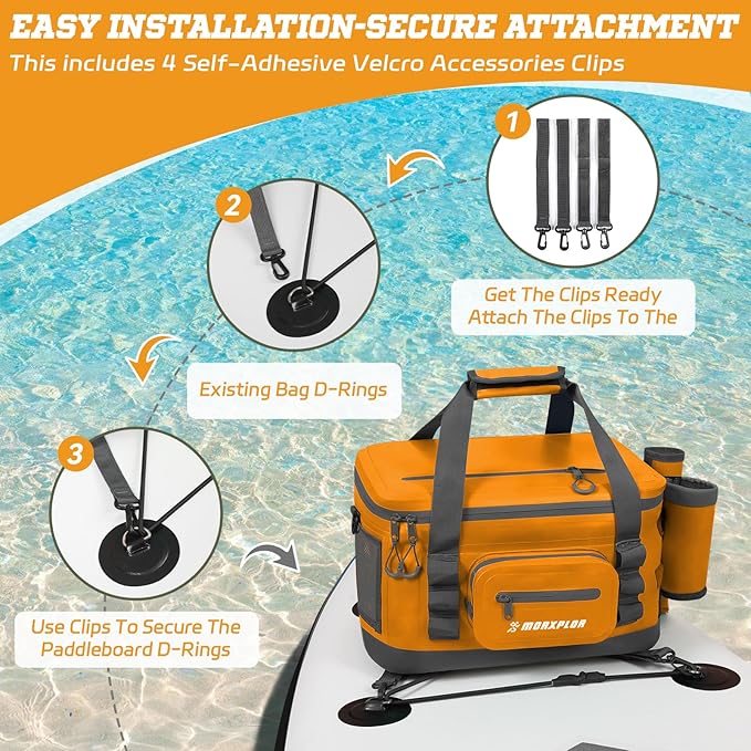 Waterproof Shell 24 cans Paddle Board Cooler Bag, Sup Deck,Kayak Cooler Bag Accessories