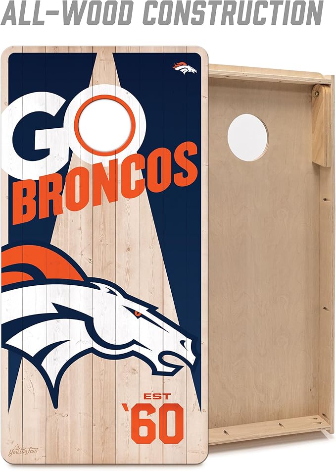 YouTheFan NFL 2’ x 4’ Professional Wood Cornhole Game
