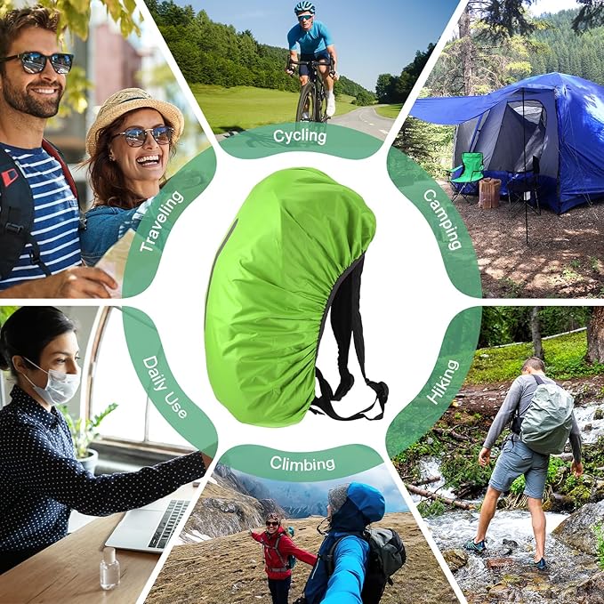 Waterproof Backpack Rain Cover Waterproof Backpack Cover, Bag Rain Cover with A Vertical Reflective Strap for Hiking/Biking/Camping/Outdoor Traveling