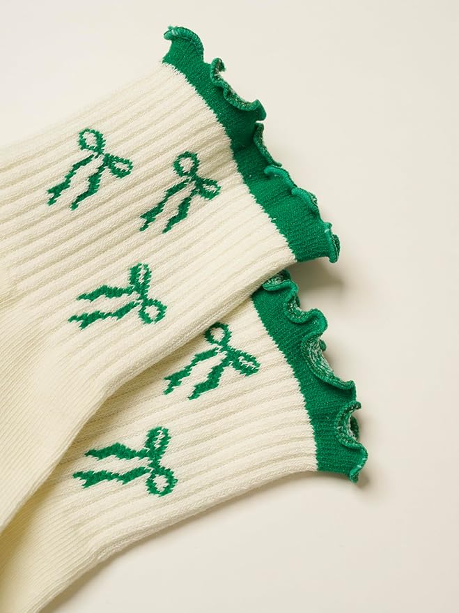 Crew Half Calf Grip Socks, Cutest Fruits Pilates Socks, Ruffle socks, Non-Slip, Barre Yoga Fitness
