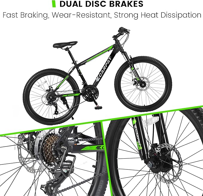 24/26/27.5 Inch Wheels Mountain Bike Shimano 21 Speeds with Mechanical Disc Brakes Aluminum/High-Carbon Steel Frame Suspension MTB Bikes Mountain Bicycle for Adult & Teenagers