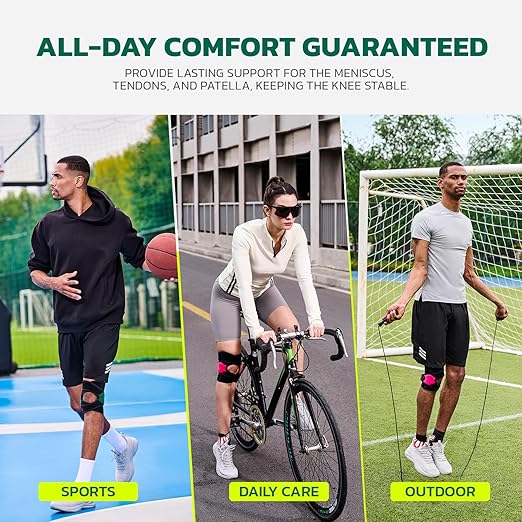 Knee Brace for Men Women Knee Pain Meniscus Tear Arthritis Patella Dislocation Best Osteoarthritis Adjustable Compression with Memory Stabilizers for ACL MCL Breathable for Injury Recovery 5XL