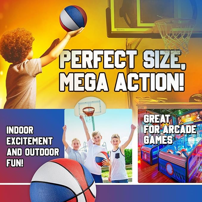 Rubber Mini Basketball Balls for Kids 7 Inch, Size 3 Pack of 45 - Mini Hoop Outdoor Basketball Set & Indoor, for Small Hoops & Pool Parties - Kids Party Favors