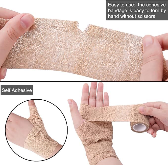 BQTQ 30 Rolls Self Adhesive Bandage Wrap 2 inch Self Adherent Wrap Tape Breathable Athletic Tape Stretch Sports Wrap Self Adhesive Wrap for Wrist Ankle Swelling Sprains(Rainbow Color)