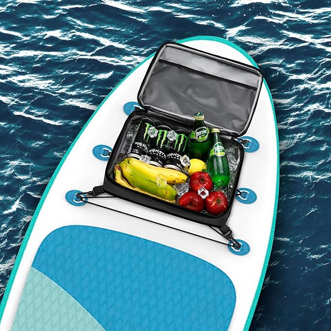 Paddle Board Cooler Bag, Waterproof Surf Sup Deck Cooler Bag Insulated Leakproof 10 Cans, Sup Paddle Board Accessories Bag for Stand Up Paddleboard and Kayak