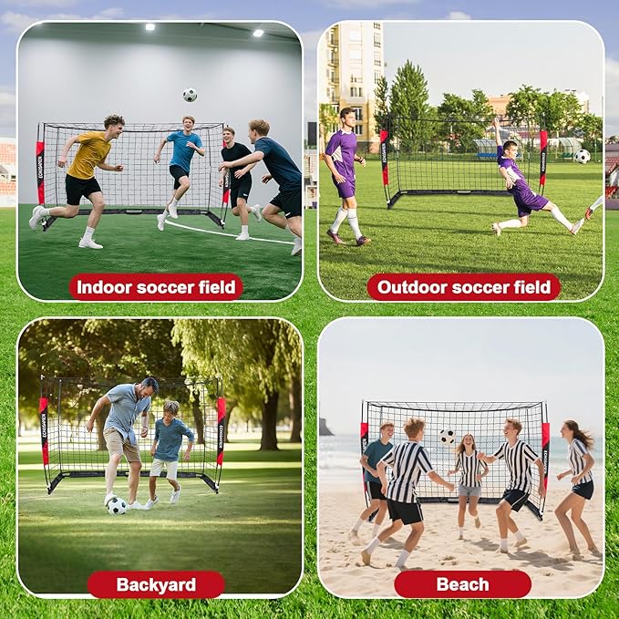 12X6FT/6X4FT Soccer Goal, Portable Soccer Goals for Backyard, Easy to Carry, Easy to Install, Comes with 1 Carry Bag, 4 Ground Nails, Youth and Adult Training Equipment.